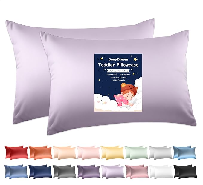 Deep Dream 100% Cotton Toddler Pillowcases Set of 2, 13x18 Inches Fits Baby by DeepDream