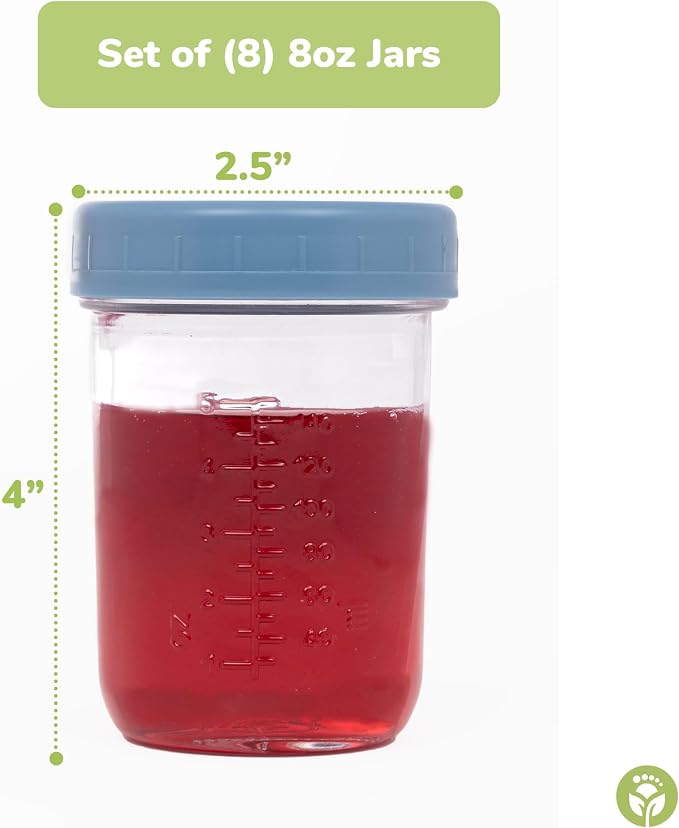 WeeSprout Glass Baby Food Storage Jars w/Lids Snack, Reusable Small Containers - Image 3