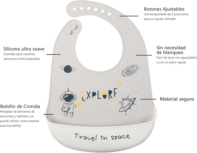 Baby Silicone Feeding Bibs - Image 4