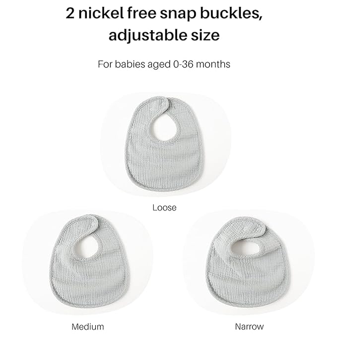 Konssy 6-Pack Muslin Baby Bibs for Boys & Girls, Soft Cotton Absorbent Bandana - Image 5