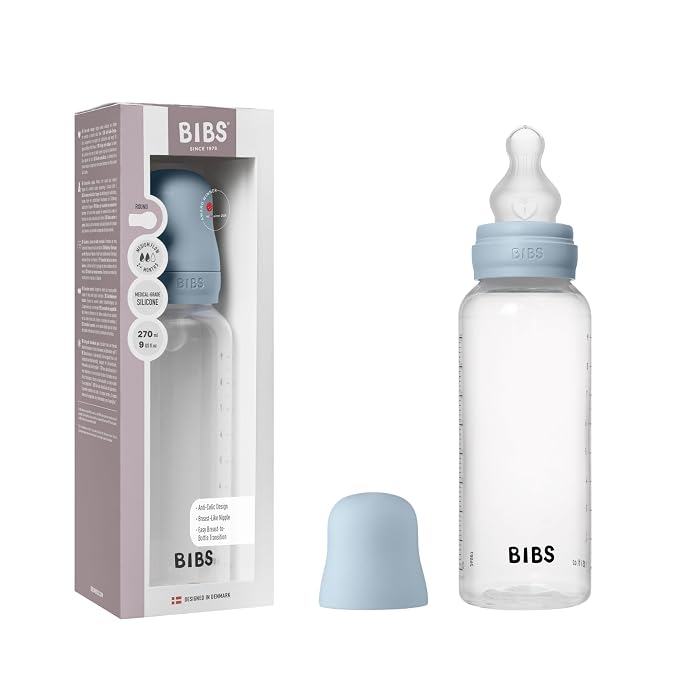 BIBS Baby Bottle 9 oz / 270 ml Silicone Nipple by BIBS