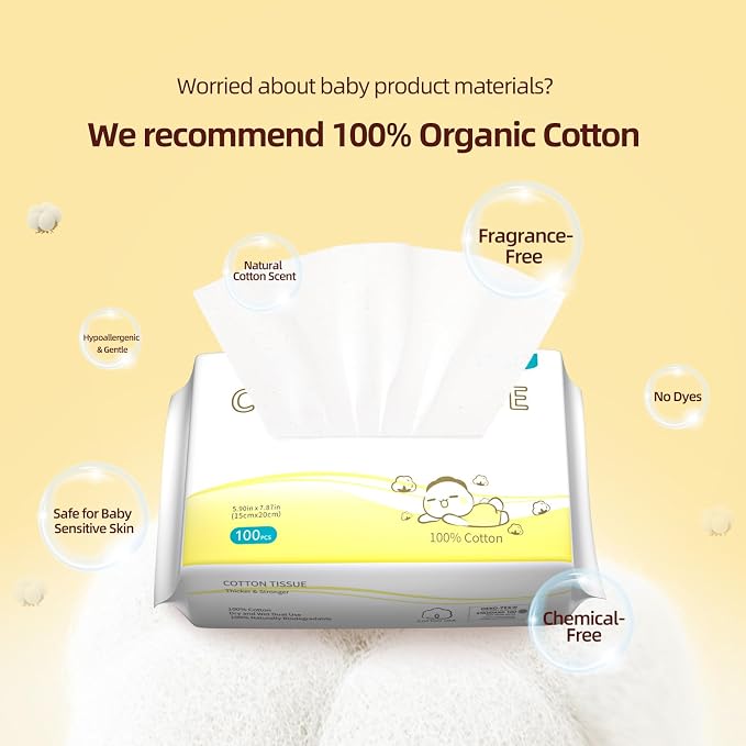 Winner 100% Cotton Dry Wipes, USDA Certified Baby Wipes, Soft & Gentle - Image 4