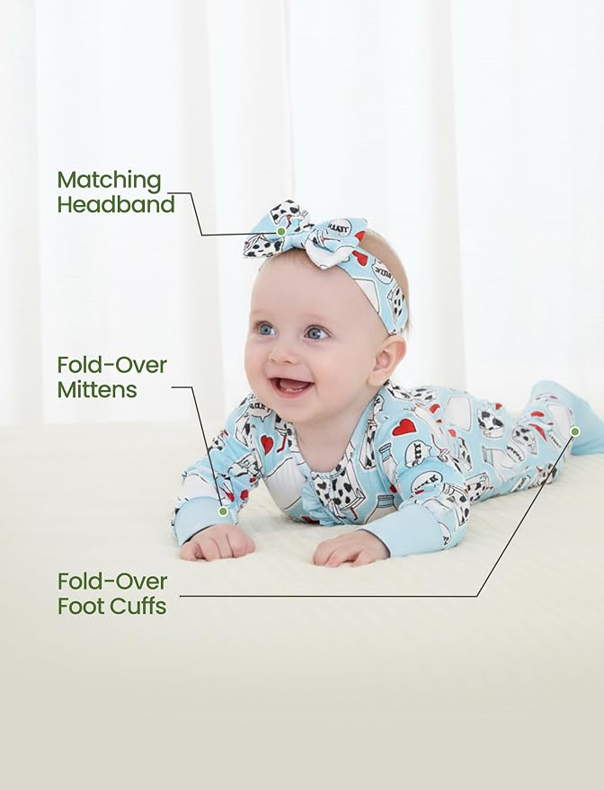 PATPAT Baby Girl Boy Clothes Newborn Infant Footie – Soft Viscose from Bamboo– - Image 6