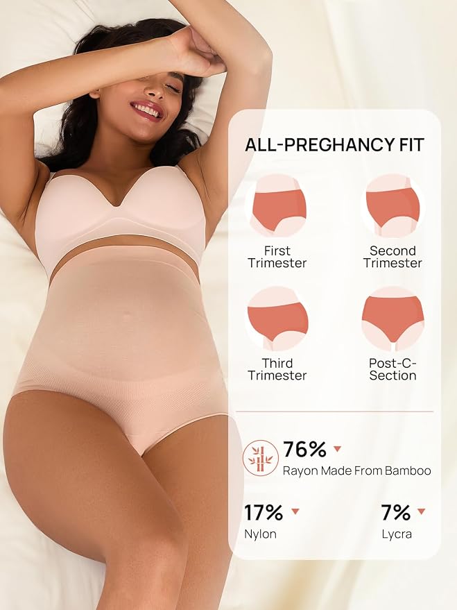 Summer Mae Maternity Underwear Soft Breathable High-Waist Pregnancy Seamless - Image 2