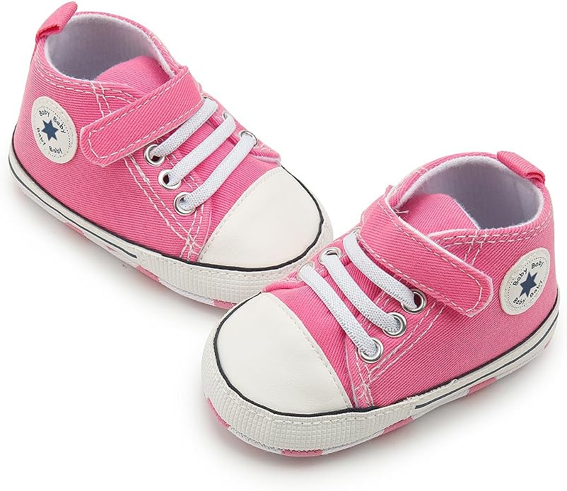 Meckior Baby Girls Boys Canvas Sneakers Soft Sole High-Top Ankle Infant First - Image 6