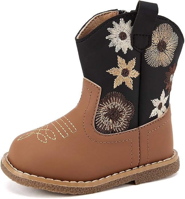 BMCiTYBM Baby Cowboy Cowgirl Boots Infant Western Shoes Boys Girls Round Toe - Image 3