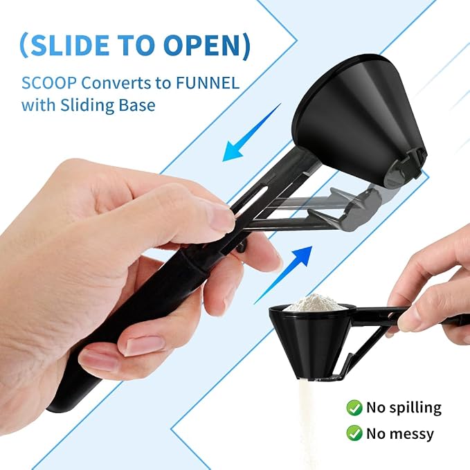 Measuring Scoop with Funnel for Filling Water Bottles with Protein Powder Milk - Image 2