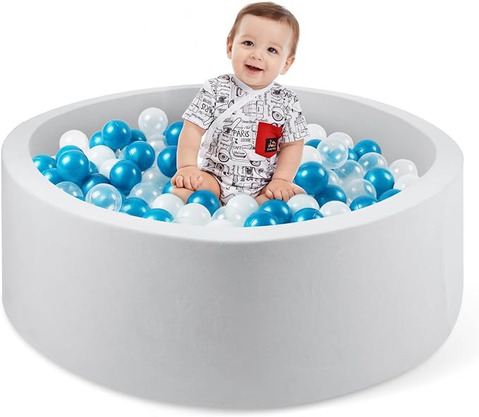 Foam Ball Pit for Toddlers, 35.4"x 11.8" Soft Round Ball Pit for Baby Children by CALEPTONG
