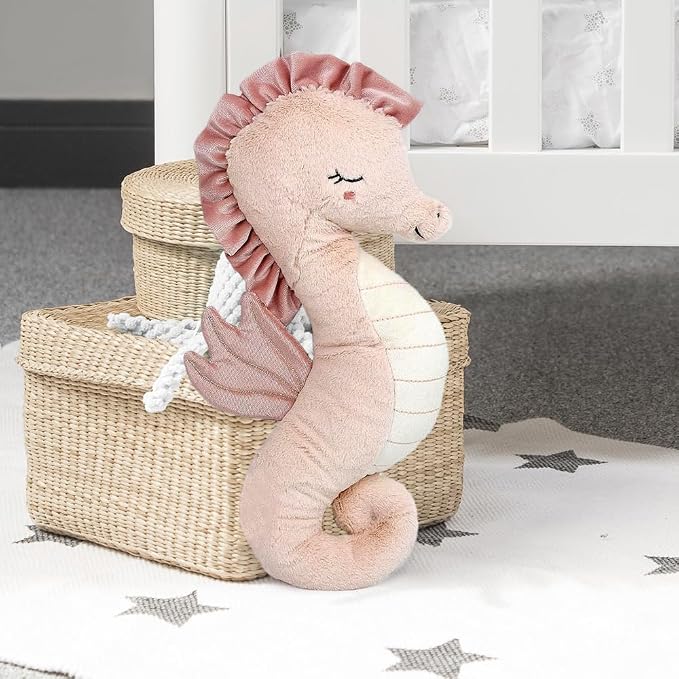 MON AMI Pink Seahorse Shaped Decor Pillow – 18x8”, Decorative Accent Throw - Image 6