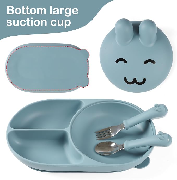 Silicone Baby Plate, Toddler plates, Self-feeding of infants after weaning - Image 3