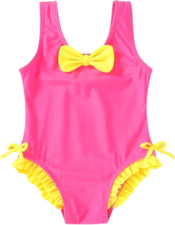 YOUNGER TREE Toddler Swimsuit Girl Cute Stripe One-Piece Ruffle Swimwear Baby by YOUNGERTREE