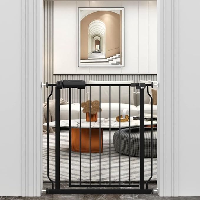 WAOWAO Baby Gate 29.13-33.86" Extra Wide Pressure Mounted Walk Through Swing by WAOWAOBABYSAFETYPRODUCTS