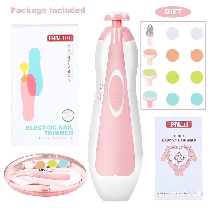 FANSIDI Baby Nail File Electric Nail Trimmer Safe Baby Nail Clippers Manicure - Image 5