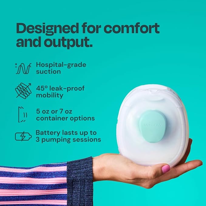 Willow Go - Wearable Breastfeeding Pump and Teal Case - Hands Free Breast Pump - Image 5