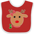 inktastic Girl Reindeer Baby Bib by Inktastic