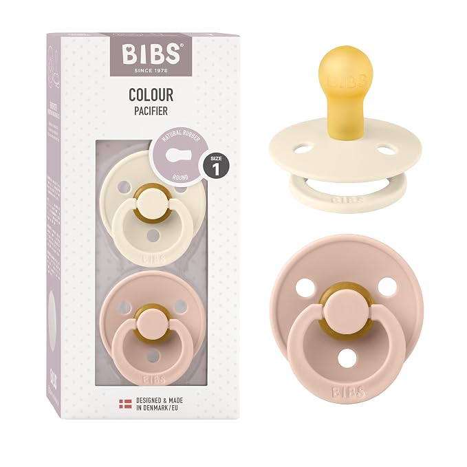 BIBS Pacifiers Colour Collection | Natural Rubber Baby Pacifier | Set of 2 by BIBS