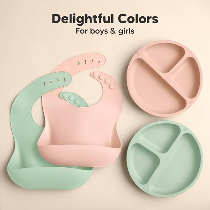 KeaBabies 2-Pack Silicone Baby Bibs - Image 7