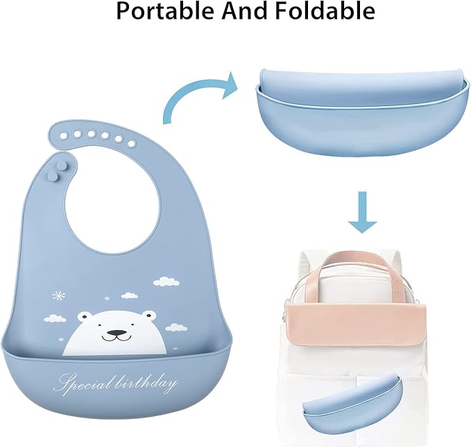 Baby Silicone Feeding Bibs - Image 5