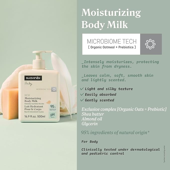 Suavinex, Moisturizing Body Milk Baby Moisturizer, Baby Lotion Suitable - Image 2