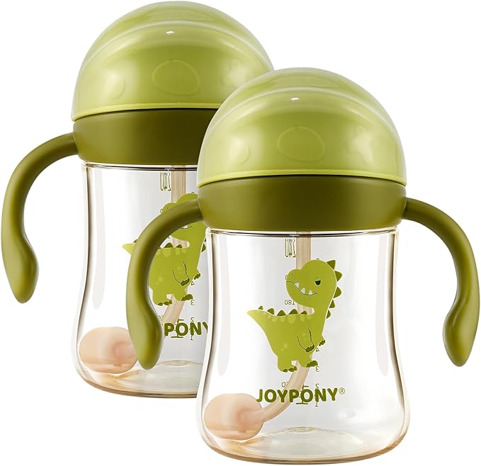 Sippy Cups for Toddlers 1-3, Spill Proof Weighted Straw Cup by KidsBrain-BoostingPlayspace