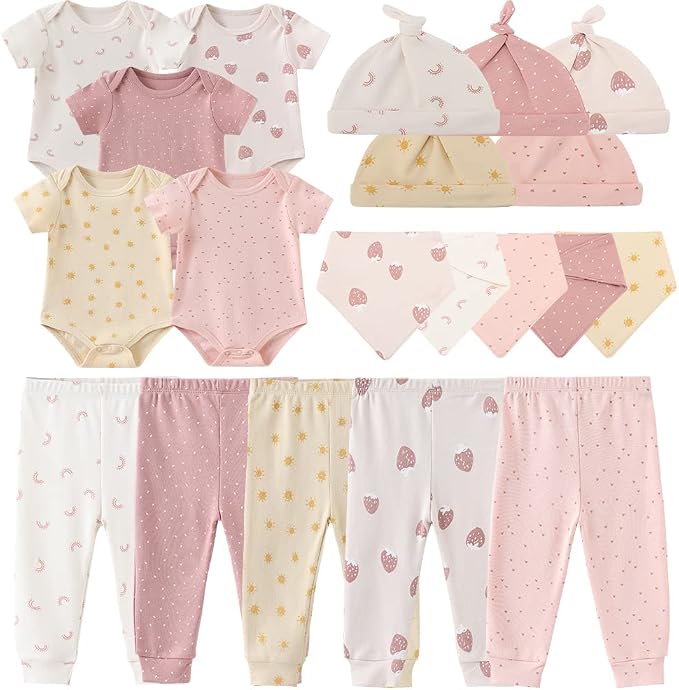 Kiddiezoom Newborn Baby Girl Boy Clothes Baby Outfits Pants Bodysuits Gifts Set by Kiddiezoom