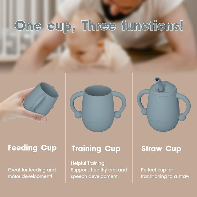 Cuddle Campus 100% Silicone Baby Training Cup, Shatterproof Toddler Sippy Cups - Image 2