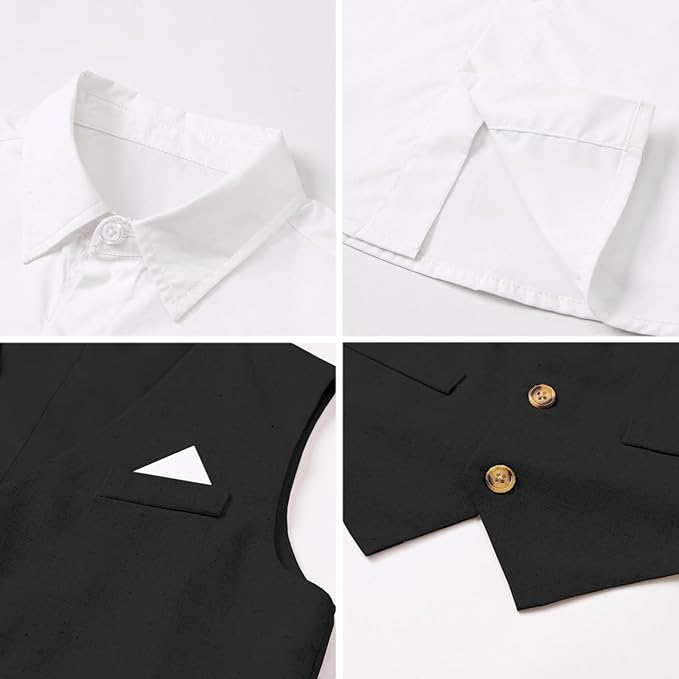 SANGTREE Boys Cotton Linen Suit Formal Set Baby Clothes Boy Gentleman Wedding - Image 4