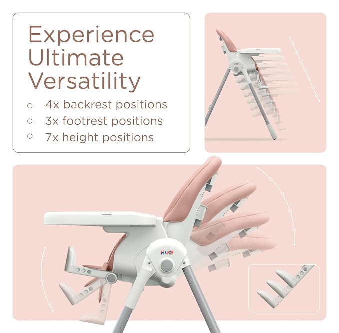 KÜB 3-in-1 Foldable Baby High Chair | 7 Height & 4 Recline Adjustable | - Image 2