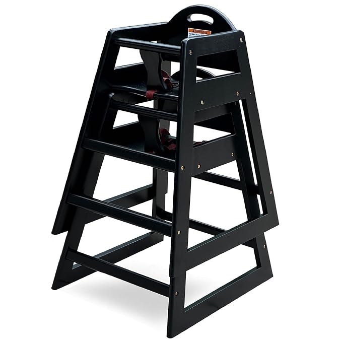 Wooden High Chair for Baby & Toddler – Restaurant-Style Stackable HighChair - Image 2