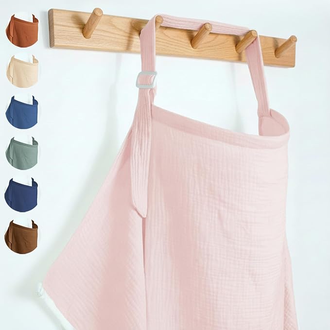 Muslin Nursing Covers for Breastfeeding, Arch Neckline Breast Feeding Covers by MUGVELL
