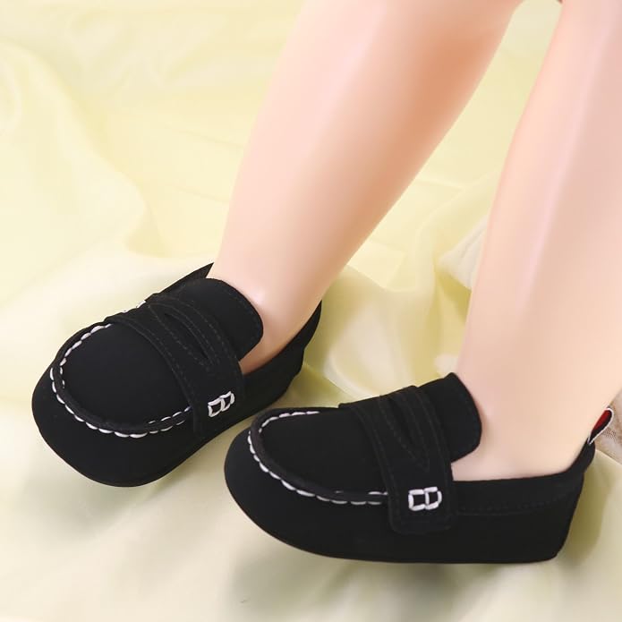 LONSOEN Baby Girls Boys Loafers Prewalker Dress Crib Shoes - Image 4