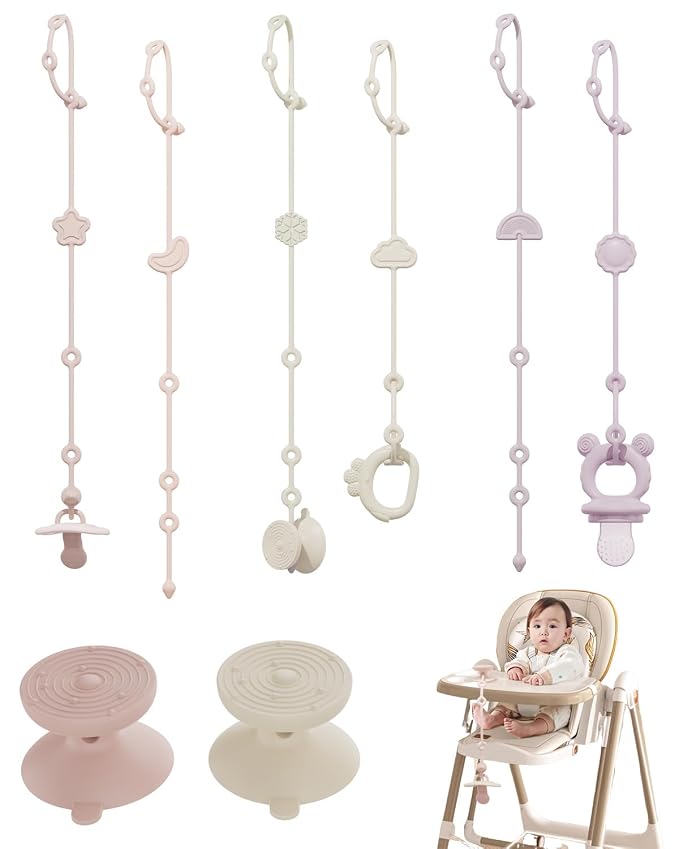 6 Pack Silicone Baby Toy Straps by AYHIT