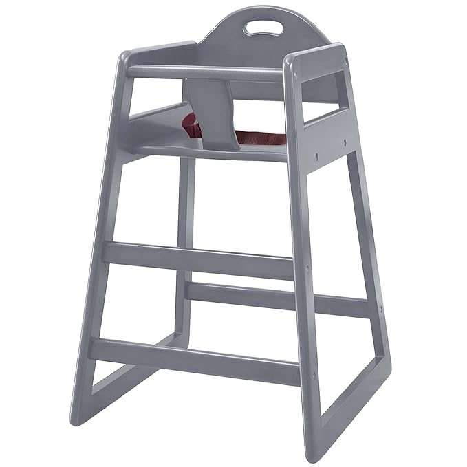 Wooden High Chair for Baby & Toddler – Restaurant-Style Stackable HighChair by LA+Baby+