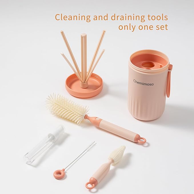 Chemimoso Travel Silicone Baby Bottle Cleaner Brush Set, Foldable Baby Bottle - Image 2