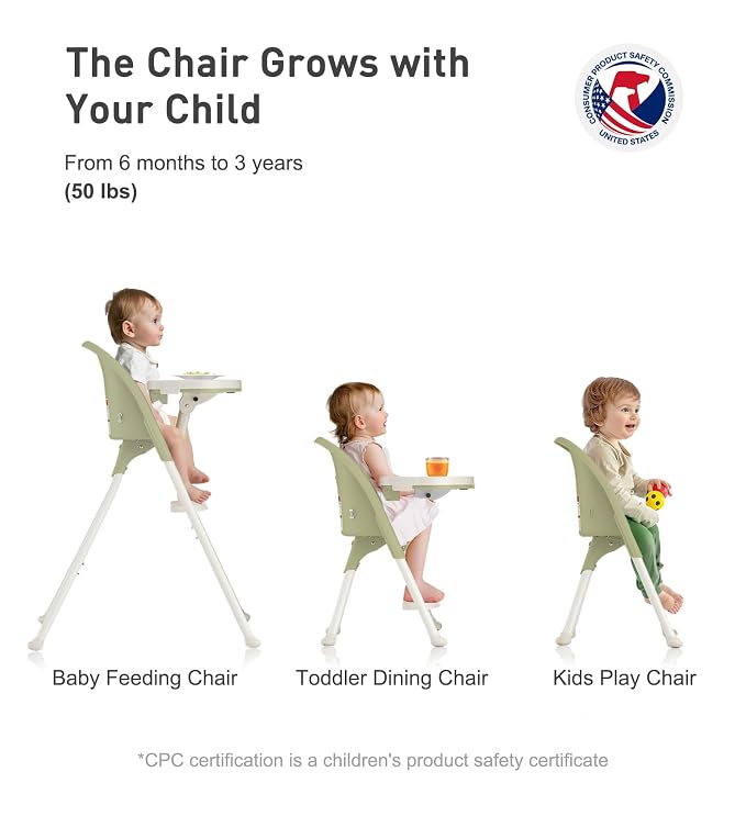 Funny Supply 3-in-1 Cute Folding High Chair, High Chairs - Image 7