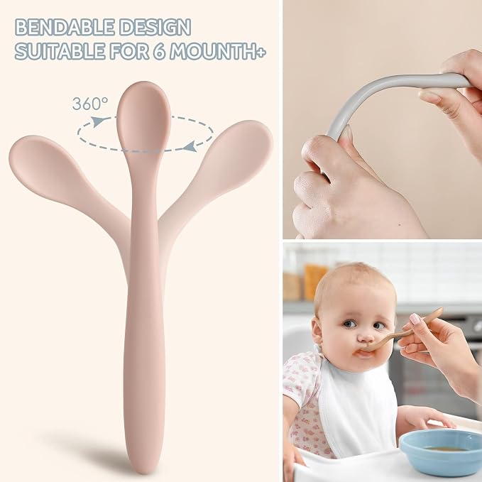 3-Piece Silicone Baby Feeding Spoons - Image 5