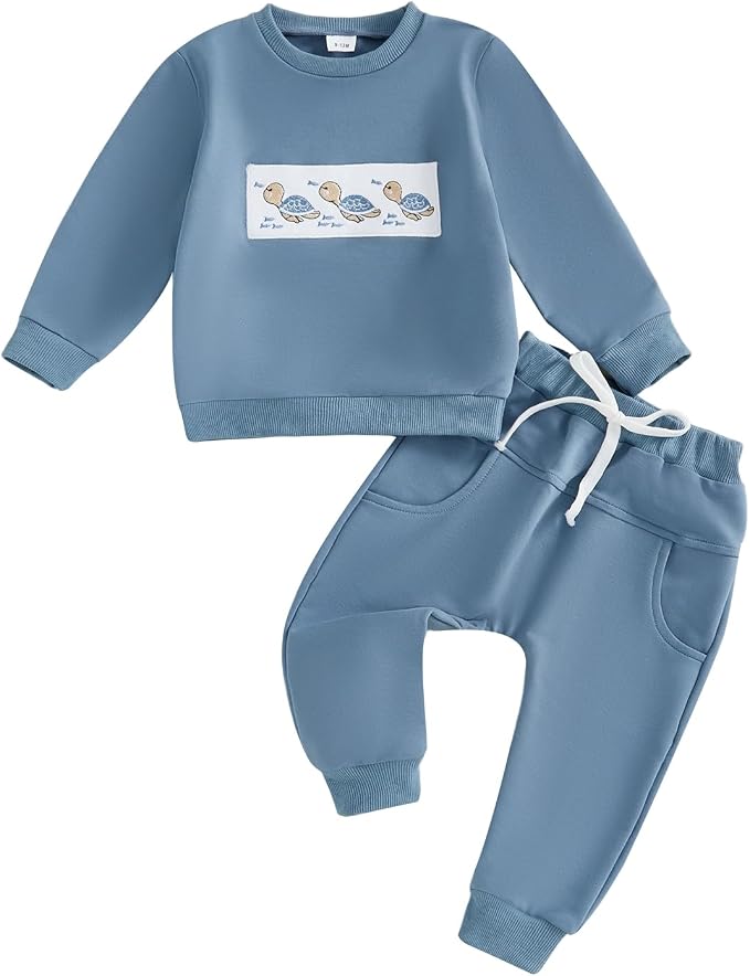 Nyapruwe Toddler Baby Boy Fall Outfit Funny Print Long Sleeve Sweatshirt by Nyapruwe