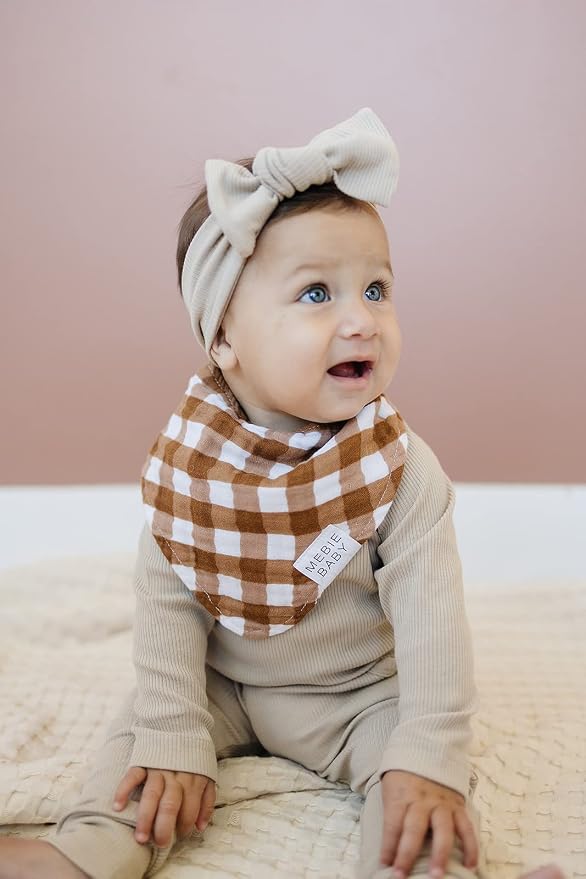 Mebie Baby Muslin Cotton Bib, 3 pack, Baby Bib Set - Image 5