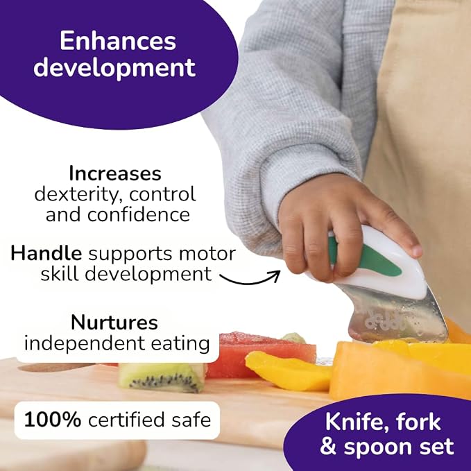 doddl Toddler Utensils, Ergonomic Fork Spoon and Knife Set - Image 4