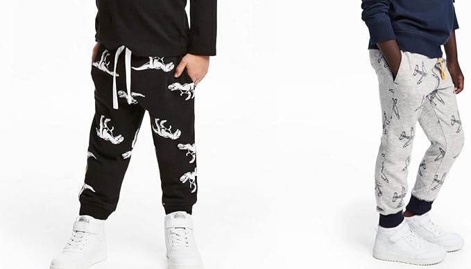 HUAER& Baby Boy's Jogger Pants Dinosaur Car Animal Print Drawstring Elastic - Image 2
