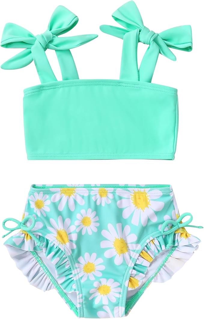 Toddler Swimsuit Girl Color Block Stripe Swimwear Baby Girl Summer Beach by MAMAMI