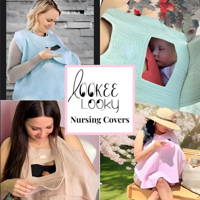 Muslin Nursing Cover for Baby Breastfeeding –with Peekaboo Window -100% - Image 9