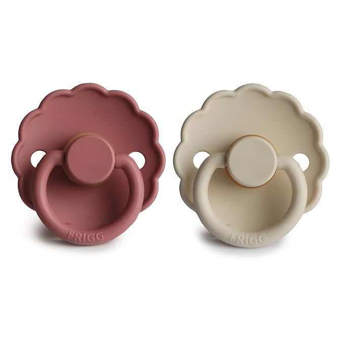 FRIGG Daisy Natural Rubber Baby Pacifier | Made in Denmark | BPA-Free 2-Pack - Image 2