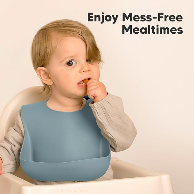 KeaBabies 2-Pack Silicone Baby Bibs - Image 9