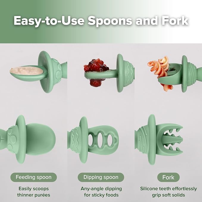 Haakaa Silicone Baby Spoons Self Feeding 6 Months – Baby Utensils - Image 3