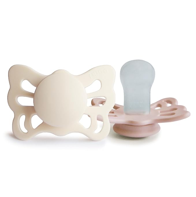 FRIGG Butterfly Anatomical SilkySoft Silicone Baby Pacifier | Made in Denmark | by mushie