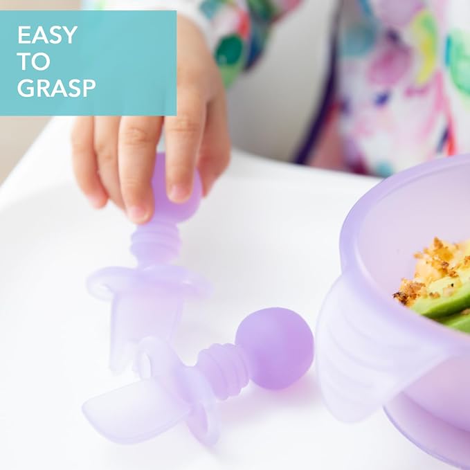 Bumkins Baby Utensils Set, Chewtensils Silicone Spoons - Image 3