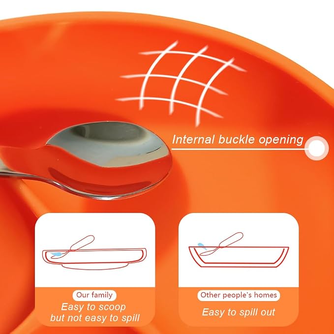 Divided Food Feeding Bowl Silicone Baby Dishes Kid Dinner Suction Baby Silicone - Image 6