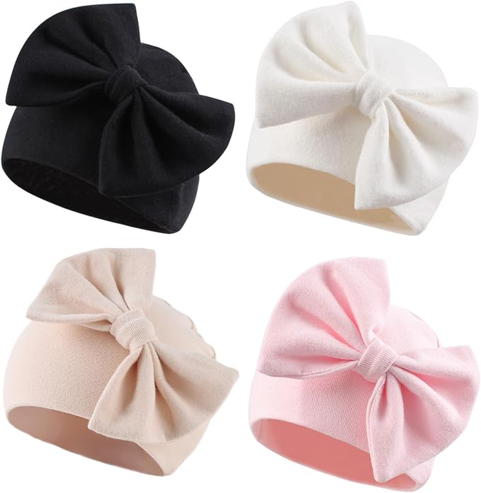 Bamery Newborn Baby Girl Hat Cotton Baby Bow Beanie Preemie Hats Spring Infant by Bamery