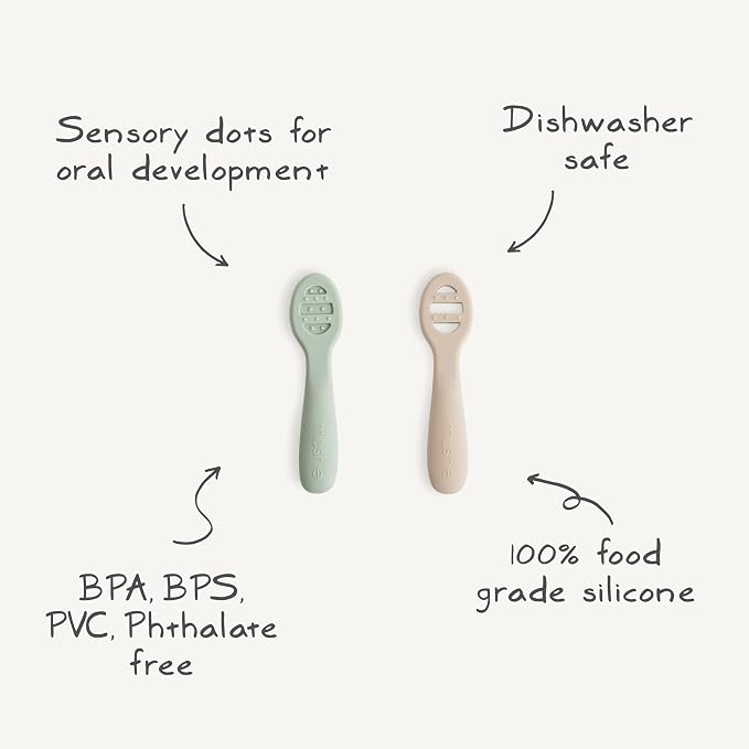 mushie Silicone First Feeding Baby Spoons | 2 Pack - Image 3